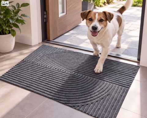 Wycieraczka do butów wejściowa pod drzwi 50x80 cm Ankara szara