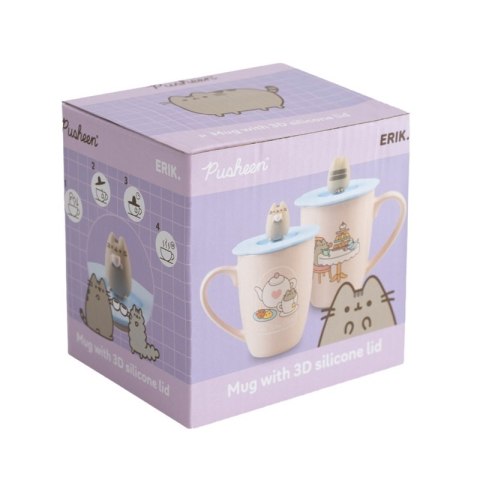 Pusheen - Kubek ceramiczny z silikonową pokrywką i figurką 3D 350 ml