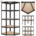 Regał magazynowy narożny 5 poziomów 875 kg 180x70x40 cm czarny
