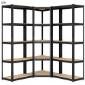 Regał magazynowy narożny 5 poziomów 875 kg 180x70x40 cm czarny