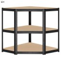 Regał magazynowy narożny 5 poziomów 875 kg 180x70x40 cm czarny