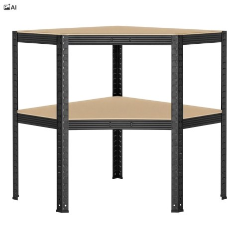 Regał magazynowy narożny 5 poziomów 875 kg 180x70x40 cm czarny