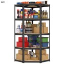 Regał magazynowy narożny 5 poziomów 875 kg 180x70x40 cm czarny