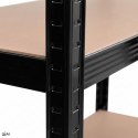 Regał magazynowy narożny 5 poziomów 875 kg 180x70x40 cm czarny