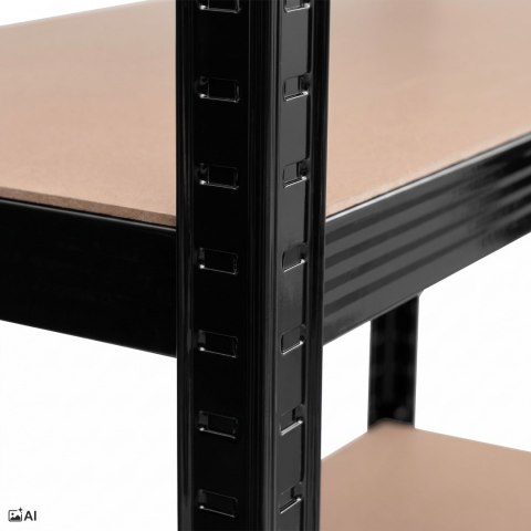 Regał magazynowy narożny 5 poziomów 875 kg 180x70x40 cm czarny