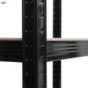 Regał magazynowy narożny 5 poziomów 875 kg 180x70x40 cm czarny