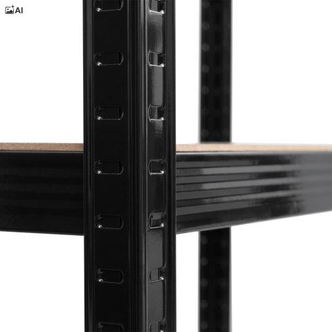 Regał magazynowy narożny 5 poziomów 875 kg 180x70x40 cm czarny
