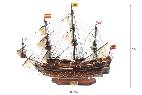 Wielki Model Żaglowca Okrętu San Felipe 80cm - SF8