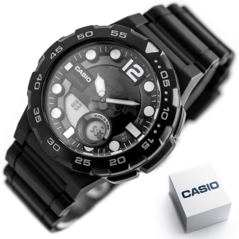 ZEGAREK MĘSKI CASIO AEQ-100W 1AV (zd070a) - WORLD TIME + BOX