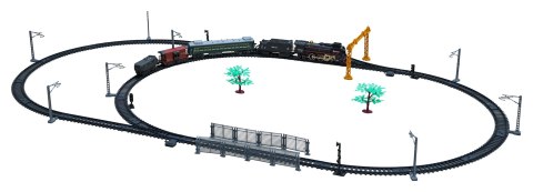 Kolejka Retro z funkcją Dymu, Dźwięku i Świateł 185x113 cm