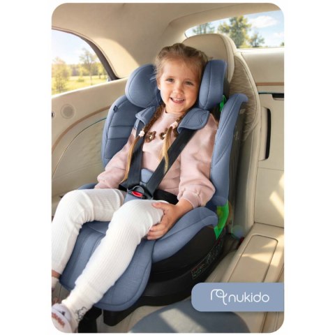 Fotelik samochodowy obrotowy z nogą Nukido Shelly 0-12 lat I-Size ISOFIX