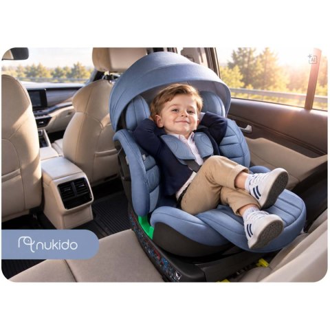 Fotelik samochodowy obrotowy z nogą Nukido Shelly 0-12 lat I-Size ISOFIX