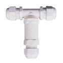 Złączka mufa hermetyczna 3x3Pin biała trójnik 0.5-4mm2 średnica przewodu 8-12mm IP68 V-TAC VT-869