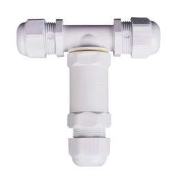 Złączka mufa hermetyczna 3x3Pin biała trójnik 0.5-4mm2 średnica przewodu 8-12mm IP68 V-TAC VT-869