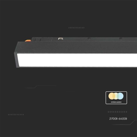 Oprawa szynosystem smart 48V V-TAC 12W LED CCT 90st smart WI-FI tracklight czarna VT-3612 2700K-6400K 1200lm 3 lata gwarancji
