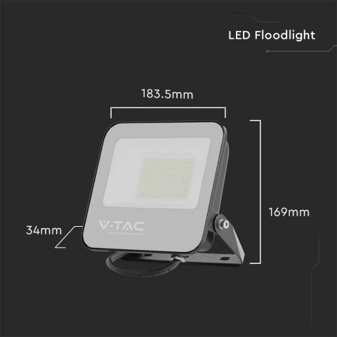 Projektor LED V-TAC 50W 185Lm/W czarny VT-4456 4000K 9250lm