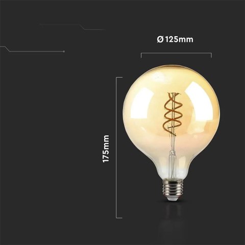 Żarówka LED V-TAC 6W filament E27 kula glob G125 bursztyn 125x173mm VT-2126 1800K 400lm