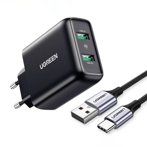 Ładowarka sieciowa UGREEN CD161 18W 2xUSB-A EU (czarna)