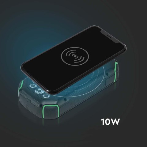 Power bank V-TAC 30000mAh czarny solarny ładowanie bezprzewodowe szybki 20W 2xUSB V-TAC VT-33333