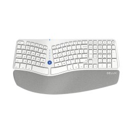 Ergonomiczna klawiatura bezprzewodowa Delux GM901D BT+2.4G (biała) (QWERTY)