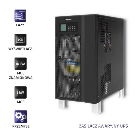 Qoltec Zasilacz awaryjny UPS 3-fazowy | 10kVA | 8kW | LCD | SNMP