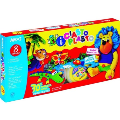 CIASTO-PLASTO AMOS 18g*8 KOLORÓW