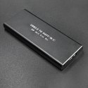 Qoltec Aluminiowa Obudowa | Kieszeń na dysk M.2 SSD | SATA | NGFF | USB 3.0 | Super speed 5Gb/s | 2TB | Czarny