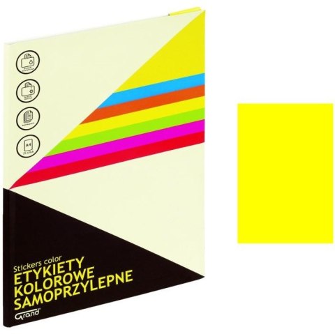 ETYKIETY A4 GRAND 210mm*297mm ŻÓŁTE (25)