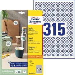 ETYKIETY A4 AVERY śr.10mm BIAŁE (25)