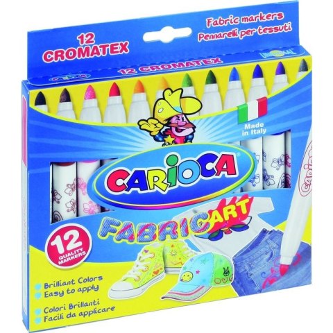 FLAMASTRY DO TKANIN CARIOCA 12 KOLORÓW