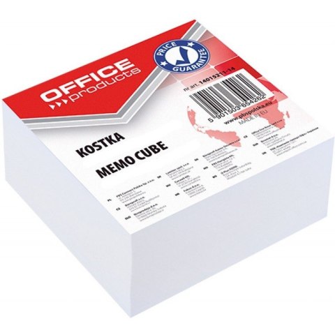 Kostka papierowa Office Products 85x85x40mm klejona biała