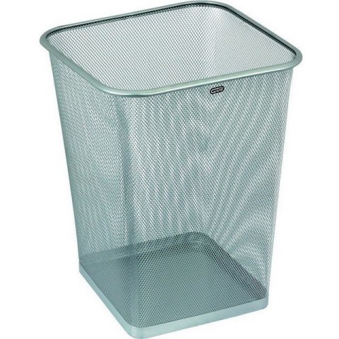 METALOWY KOSZ NA ŚMIECI 18L KWADRAT SREBRNY