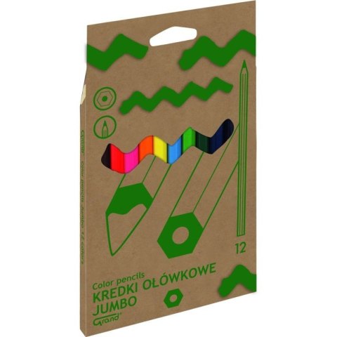 KREDKI OŁÓWKOWE GRAND JUMBO 12 KOLORÓW