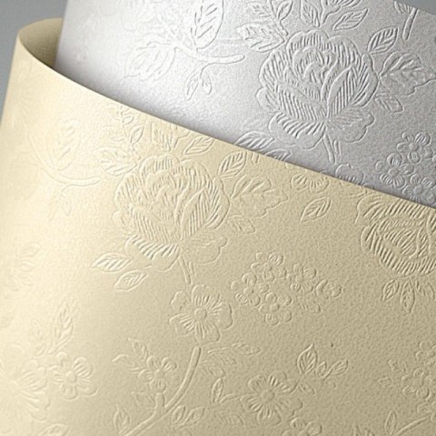 KARTON OZDOBNY A4/220g FLORAL KREMOWY (20)