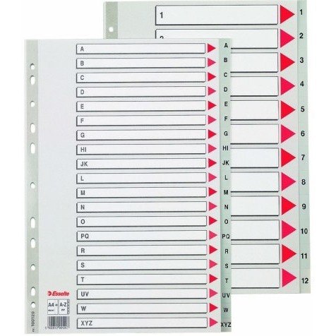 PRZEKŁADKI PP ESSELTE A4 1-5