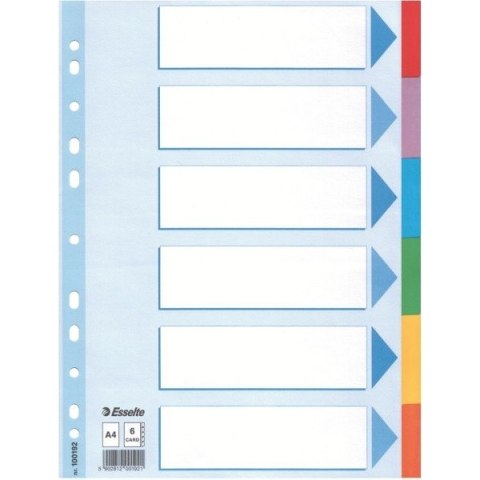 PRZEKŁADKI KARTONOWE ESSELTE A4 INDEX 6 KOLORÓW