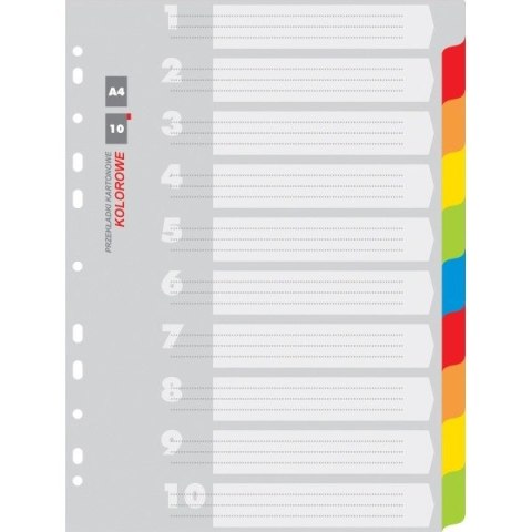 Przekładki kartonowe Office Products A4 10 kolorów