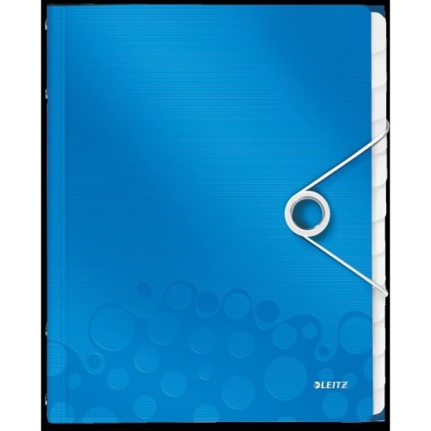 Teczka PP z gumką Leitz Wow A4 12 przekładek niebieska