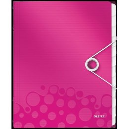 Teczka PP z gumką Leitz Wow A4 12 przekładek różowa