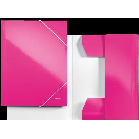 Teczka kartonowa z gumką Leitz Wow A4 różowa