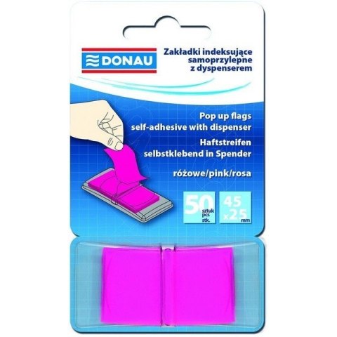 Zakładki Donau 25x45mm różowe (50)