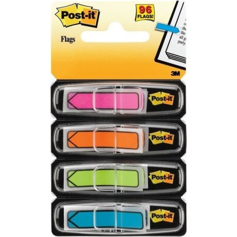 ZAKŁADKI POST-IT 12*43mm STRZAŁKI 4 KOLORY NEON (4x24)