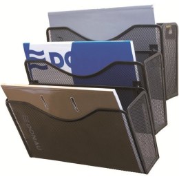 Zestaw 3 półek na dokumenty Q-Connect naścienny metalowy czarny