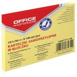 Karteczki Office Products 76x101mm żółte (100)