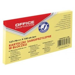 Karteczki Office Products 76x127mm żółte (100)