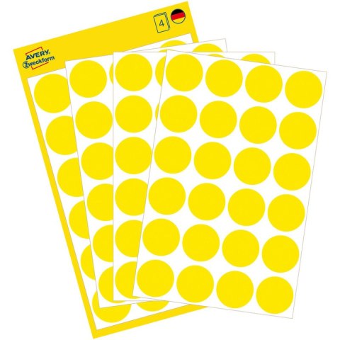 KÓŁKA AVERY śr.18mm TRWAŁE ŻÓŁTE (4*24)