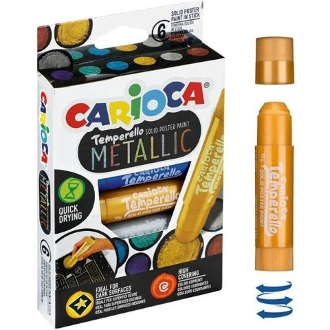 Farby w sztyfcie Carioca Tamparello Metallic 6 kol