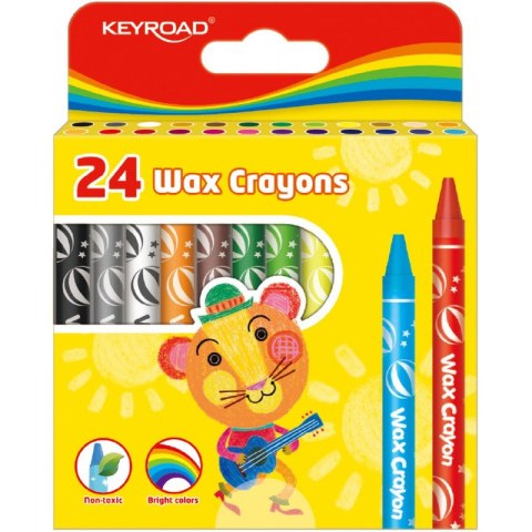 Kredki świecowe Keyroad Wax Crayons 24 kolory