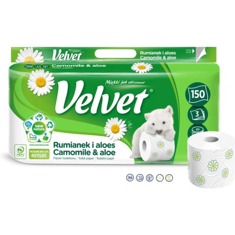 Papier toaletowy Velvet Rumianek i aloes 8 rolek