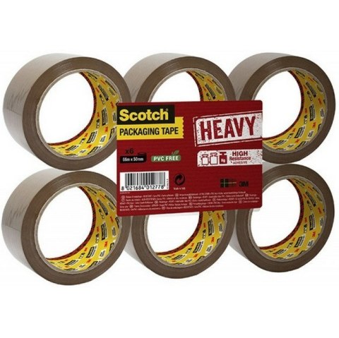 Taśma pakowa Scotch Secure Seal 50mm/66m brązowa (6 sztuk)